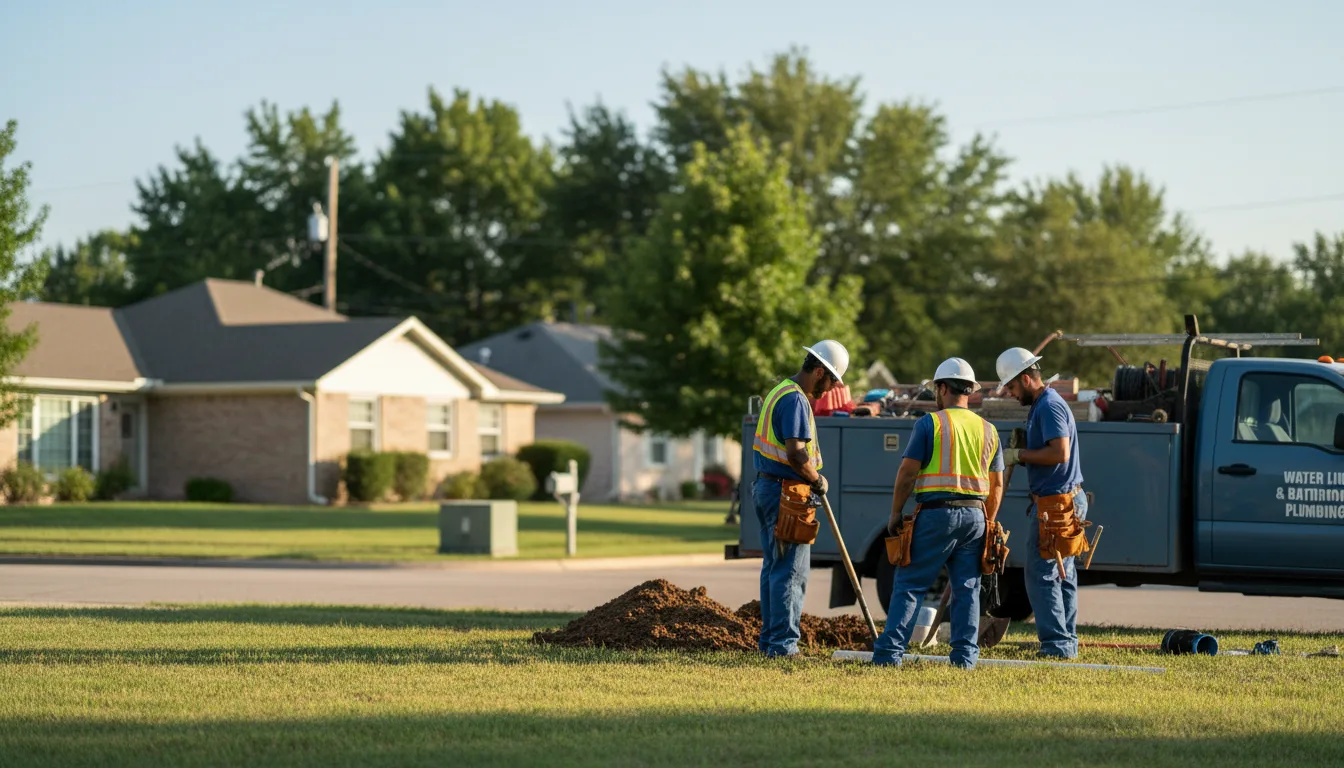 Residential water line and bathroom plumbing service in Windsor, OH